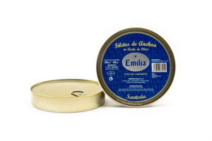 Filetes de Anchoa en aceite de oliva "Serie Plata"- Pescado del Cantábrico, lata 280gr. - Conservas Emilia