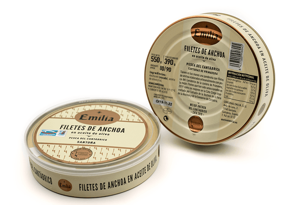 Anchovy Fillets in Olive Oil "Gold Series" - Cantabrian Fish tin 550gr.