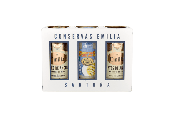 Marriage batch Anchovies from the Cantabrian Gold series and Boquerón in olive oil
