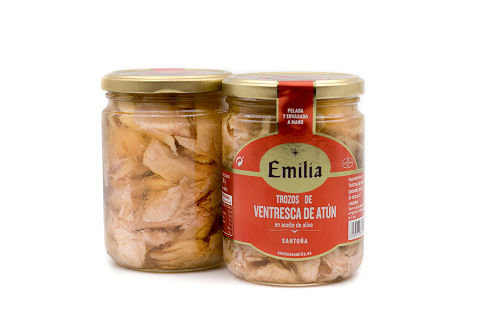 Tuna belly in olive oil tin180gr. Conservas Emilia