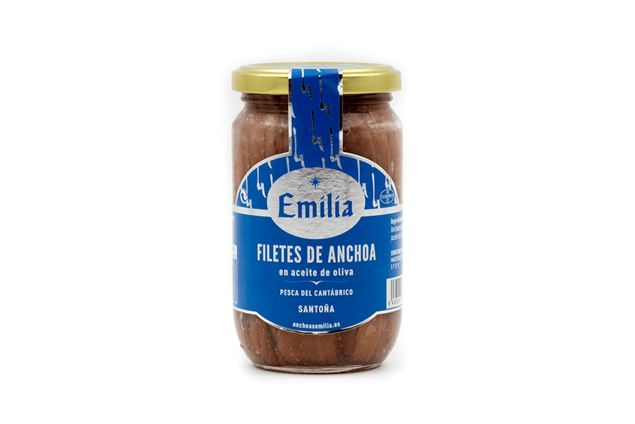 Anchovy fillets in olive oil "Silver Series"- Cantabrian fish jar 330gr.