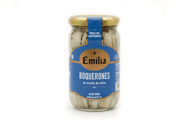 Cantabrian white anchovies marinades in olive oil jar 330 gr.