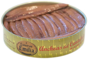 Filetes de Anchoa en Aceite de Oliva "Serie Oro" - Pescado del Cantábrico, lata 550gr. - Conservas Emilia