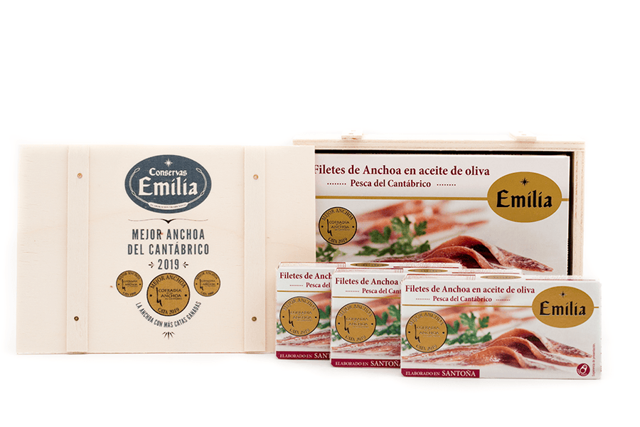Caja detalle "Forof@s" Anchoa Del Cantábrico serie oro